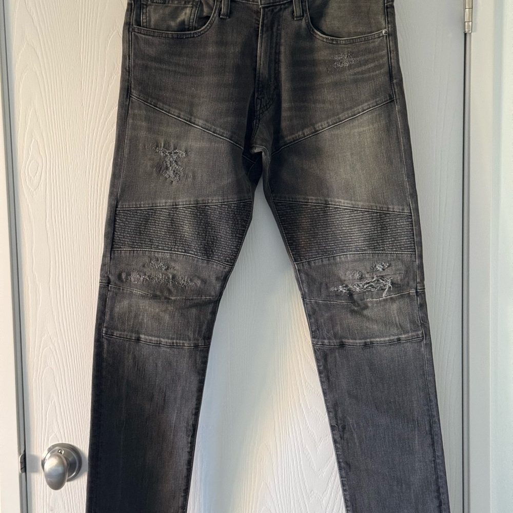 Polo Ralph Lauren Men's Sullivan Slim Black Moto Style Jeans